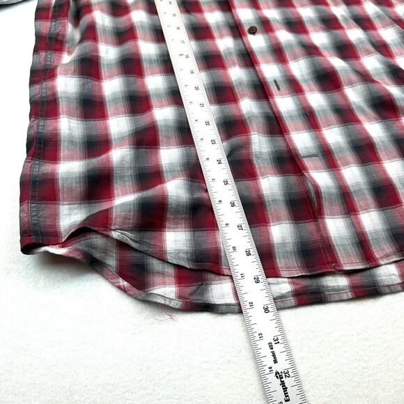Vince Red Plaid Classic‎ Fit Long Sleeve Button Up Shirt Men’s L - Picture 7 of 10